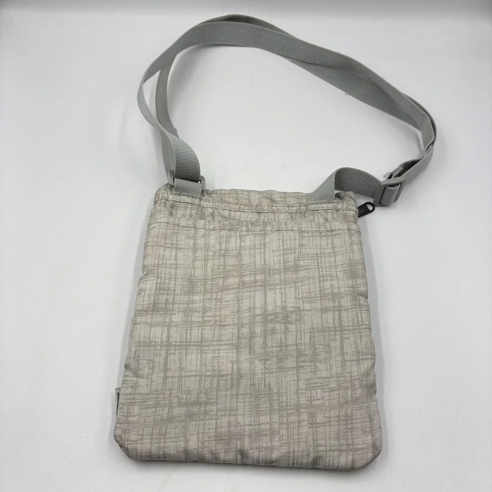 Eddie Bauer Crossbody Bag‎ Womens Small Gray Polyester Multi Zip Travel Purse